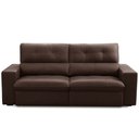 Ver imagem 2 de Sofá Retrátil Reclinável para Sala 3 Lugares 230cm Bryant L06 Couro Marrom - Lyam Decor