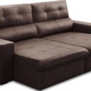 Ver imagem 6 de Sofá Retrátil Reclinável para Sala 3 Lugares 230cm Bryant L06 Couro Marrom - Lyam Decor