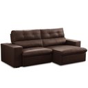 Ver imagem 1 de Sofá Retrátil Reclinável para Sala 3 Lugares 230cm Bryant L06 Couro Marrom - Lyam Decor