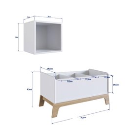 Kit Quarto Bebês Gêmeos Completo com Berços 3 em 1 Branco Fm039 Completa Móveis - 9