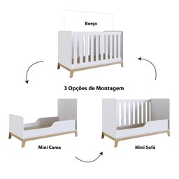 Kit Quarto Bebês Gêmeos Completo com Berços 3 em 1 Branco Fm039 Completa Móveis - 4