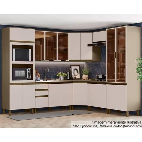 Cozinha Modulada Connect 10 Peças 3 Aéreos + 3 Balcões + 2 Paneleiros + 2 Complementos C6p04 Duna