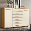 Ver imagem 2 de Cômoda Quarto Fontana com 7 Gavetas e 2 Portas Carvalho/Off White