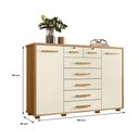 Ver imagem 4 de Cômoda Quarto Fontana com 7 Gavetas e 2 Portas Carvalho/Off White