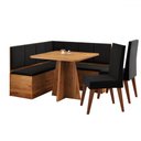 Ver imagem 2 de Canto Alemão Gourmet com 2 Caderias Mel/veludo Preto - Viero Móveis