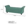 Recamier Divã Morabe P04 195 cm Suede Turquesa TCA 946 - Amarena Móveis - 4