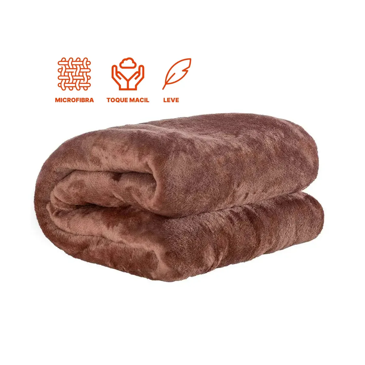 Cobertor Manta Soft Microfibra Solteiro Cor Marrom - 6