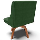 Ver imagem 6 de Kit 4 Cadeiras Decorativas Sala de Jantar Base Giratória de Madeira Firenze Suede Verde Esmeralda/Na