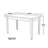 Mesa de Jantar Retangular LUIZA - MadeDecor:Amadeirado/Preto/135cm - 4