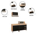 Ver imagem 4 de Conjunto Kit Cozinha Compacta Balcão Pia sem Tampo Balcão Cooktop e Aéreo Ajl Móveis