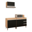 Ver imagem 2 de Conjunto Kit Cozinha Compacta Balcão Pia sem Tampo Balcão Cooktop e Aéreo Ajl Móveis