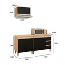 Ver imagem 3 de Conjunto Kit Cozinha Compacta Balcão Pia sem Tampo Balcão Cooktop e Aéreo Ajl Móveis