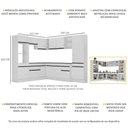 Ver imagem 4 de Armário de Cozinha Completa de Canto com Rodapé Veneza Multimóveis MP2082.964 Branco/Preto