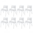 Ver imagem 1 de Cadeira Iso Base Branco Escola, Escritório Branco Kit 8 Un
