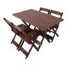 Mesa de Jantar Madeira Maciça Dobravel Premium 120x70 4 Cadeiras - Imbuia - 1