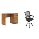 Ver imagem 2 de Conjunto 2 Peças Escrivaninha Office Morada com Cadeira Escritorio Diretor Tela Mesh Tok Preto Amêndola Grafito Bege