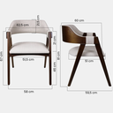 Ver imagem 2 de Cadeira de Madeira Viena Encosto Curvado Imbuia Estofado Facto Garden Bege Acinzentado