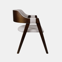 Ver imagem 4 de Cadeira de Madeira Viena Encosto Curvado Imbuia Estofado Facto Garden Bege Acinzentado