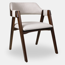 Ver imagem 1 de Cadeira de Madeira Viena Encosto Curvado Imbuia Estofado Facto Garden Bege Acinzentado