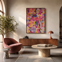 Ver imagem 4 de Quadro Luxo Arte Colorida Grande Canvas com Moldura 60x90cm