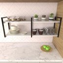 Ver imagem 2 de Prateleira Industrial para Cozinha - Nicho Branco - Suporte Moderno Suspenso