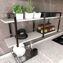 Ver imagem 3 de Prateleira Industrial para Cozinha - Nicho Branco - Suporte Moderno Suspenso
