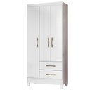 Ver imagem 2 de Guarda Roupa de Solteiro com 3 Portas 82x182cm Lima Moval Branco Flex