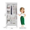 Ver imagem 4 de Guarda Roupa de Solteiro com 3 Portas 82x182cm Lima Moval Branco Flex
