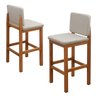 Kit 2 Bancos Banqueta Alta para Balcão Area Gourmet Moderna Mobigu - Linho - Bege - 1