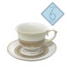 Jogo 6 Xícaras de Café 100ml C/ Pires Decorado Cerâmica 12pç - 5