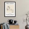 Quadro Poster Picasso - The Feline 24x18cm - com Vidro:madeira Preta - 2