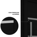 Ver imagem 5 de Porta de Alumínio Pivotante com Friso Puxador Fechadura Digital 225cm x 130cm Lucasa Eccellente Preto