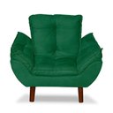 Ver imagem 1 de Mini Poltrona Cadeira Infantil de Criança Suede Verde Pés Palito