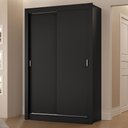 Ver imagem 1 de Guarda-roupa Solteiro 2 Portas de Correr 2 Gavetas Preto Vivare Madesa