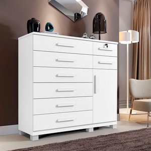 Cômoda New Vitoria Com Porta e 8 Gavetas MDP