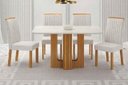Ver imagem 1 de Conjunto Jantar 4 Cadeiras 1,20x80 Izabelle - Arbo Design- Cinamomo Linho Bege