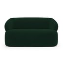 Ver imagem 6 de Kit Poltrona Giratória e Sofá Orgânico Living Glee 02 Lugares 140cm Veludo Verde Escuro Desk