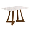 Ver imagem 1 de Mesa de Jantar Ana Retangular - Madeira de Reflorestamento com Vidro Ambar/off - Sonetto