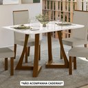 Ver imagem 2 de Mesa de Jantar Ana Retangular - Madeira de Reflorestamento com Vidro Ambar/off - Sonetto