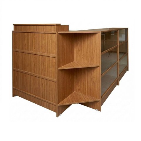 Balcão Caixa e Vitrine 100% Mdf Amadeirado - Suprema Móveis