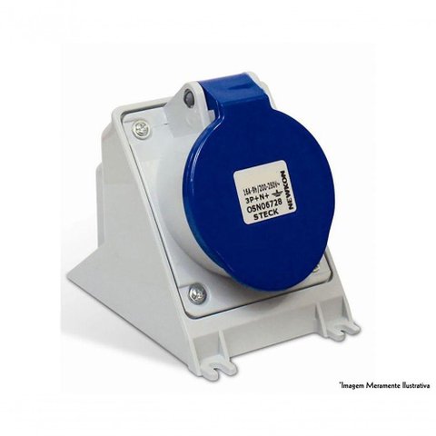 Tomada Steck Sobrepor 2p+t 16a 220v Azul N-3006