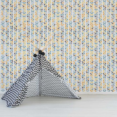 Papel de Parede Escandinavo Pétalas Arte Destaque 1,50 Metros