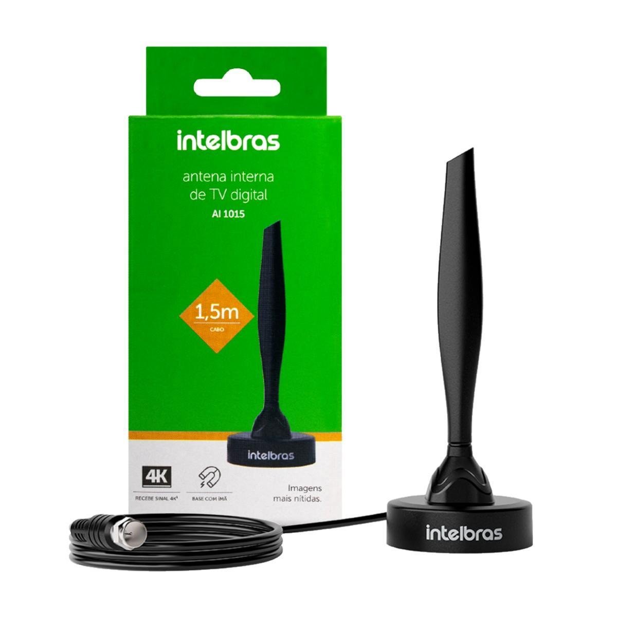 Antena Interna Tv Digital Intelbras Uhf Full Hdtv 4k Ai 1015 ...