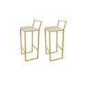 Ver imagem 6 de Jogo 2 Banqueta Alta Balcão Bistrô Dourada Confort Ind Premium Estofado Don Castro Decor