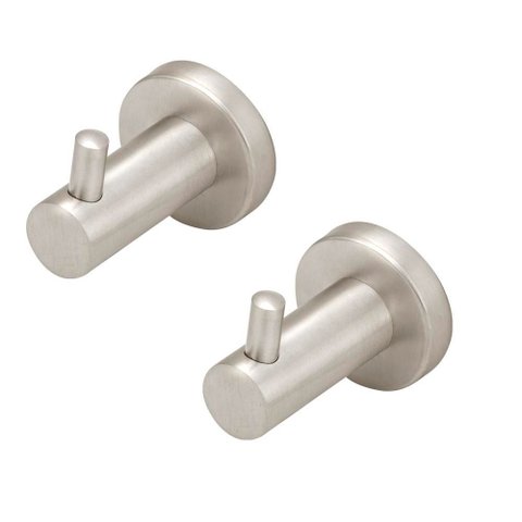 Kit 2 Porta Toalha Cabide Banheiro Inox Escovado Luxo