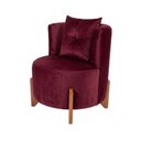 Ver mais imagens de Kit Decorativo Sofá Curvo Orgânico + 01 Puff e Poltrona Luna Veludo Bordô - Montanaris Decor