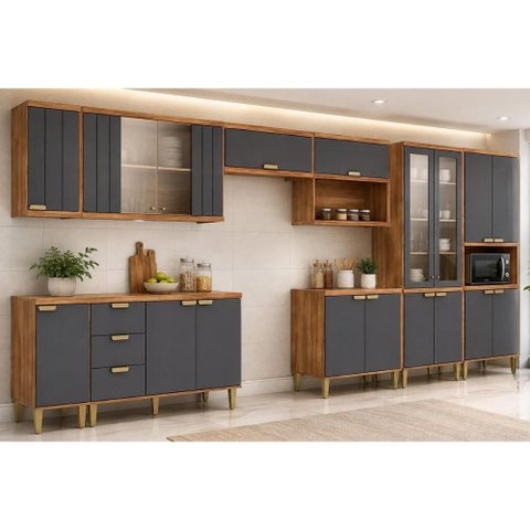 Cozinha Completa 9 Peças Elena CZ541 Cinamomo/Titanium MGM