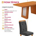 Ver imagem 4 de Mesa de Jantar Carolina com 6 Lugares Tampo MDF Canto Copo sem Vidro Grafite Off White 180cm Moderna