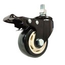 Ver imagem 1 de 2 Rodizio Giratório 3 Pol. com Parafuso e Freio Preto 70kg Cada