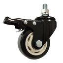 Ver imagem 2 de 2 Rodizio Giratório 3 Pol. com Parafuso e Freio Preto 70kg Cada